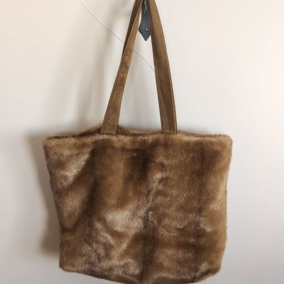 INC International Concepts Giant Faux Fur Slouchy Tote Bag - Picture 3 of 17